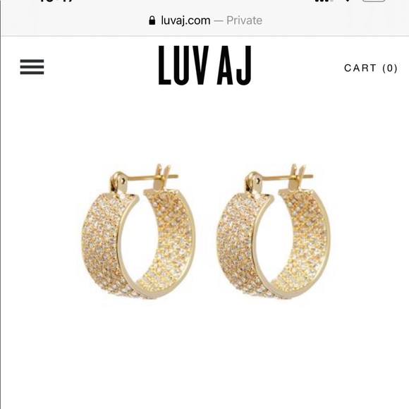 Luv Aj Jewelry - Luv Aj PAVE POSITANO HOOPS GOLD earrings luvaj